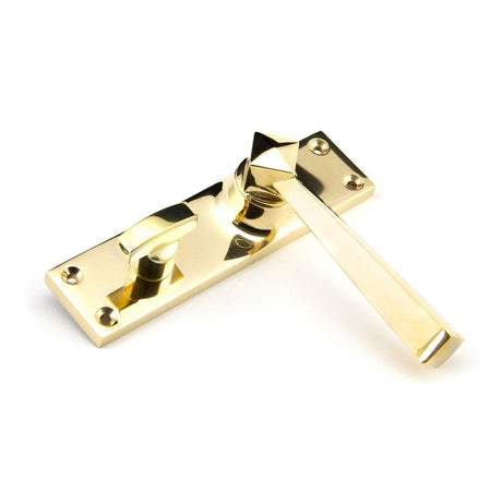 From The Anvil Door Furniture Polished Brass / Bathroom Lock Handles From The Anvil - Polished Brass Straight Lever Bathroom Set