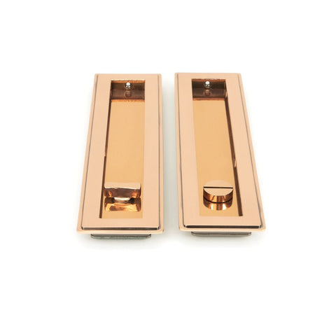From The Anvil Door Furniture Polished Bronze / Rectangular Flush Pull (Privacy) / Rectangular From The Anvil - Polished Bronze 250mm Art Deco Rectangular Pull -Privacy Set