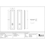 From The Anvil Door Furniture Polished Bronze / Rectangular Flush Pull (Privacy) / Rectangular From The Anvil - Polished Bronze 250mm Art Deco Rectangular Pull -Privacy Set