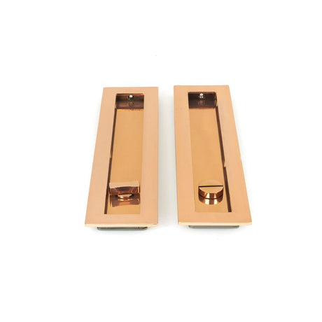 From The Anvil Door Furniture Polished Bronze / Rectangular Flush Pull (Privacy) / Rectangular From The Anvil - Polished Bronze 250mm Plain Rectangular Pull - Privacy Set