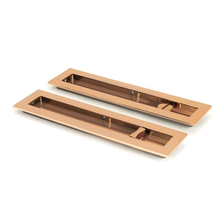 From The Anvil Door Furniture Polished Bronze / Rectangular Flush Pull (Privacy) / Rectangular From The Anvil - Polished Bronze 250mm Plain Rectangular Pull - Privacy Set
