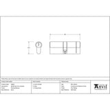 From The Anvil Locks & Latches Polished Bronze / Euro Double Cylinders / 40 x 40mm From The Anvil - Polished Bronze 40/40 5pin Euro Cylinder