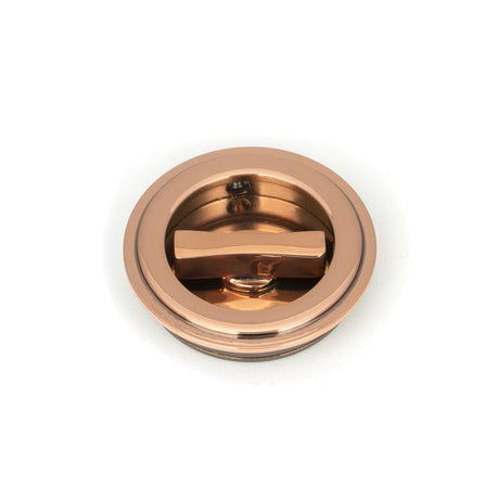 From The Anvil Door Furniture Polished Bronze / Round Flush Pull (Privacy) / Round From The Anvil - Polished Bronze 60mm Art Deco Round Pull - Privacy Set