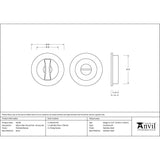 From The Anvil Door Furniture Polished Bronze / Round Flush Pull (Privacy) / Round From The Anvil - Polished Bronze 60mm Plain Round Pull - Privacy Set