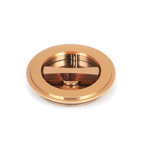 From The Anvil Door Furniture Polished Bronze / Round Flush Pull (Privacy) / Round From The Anvil - Polished Bronze 75mm Art Deco Round Pull - Privacy Set