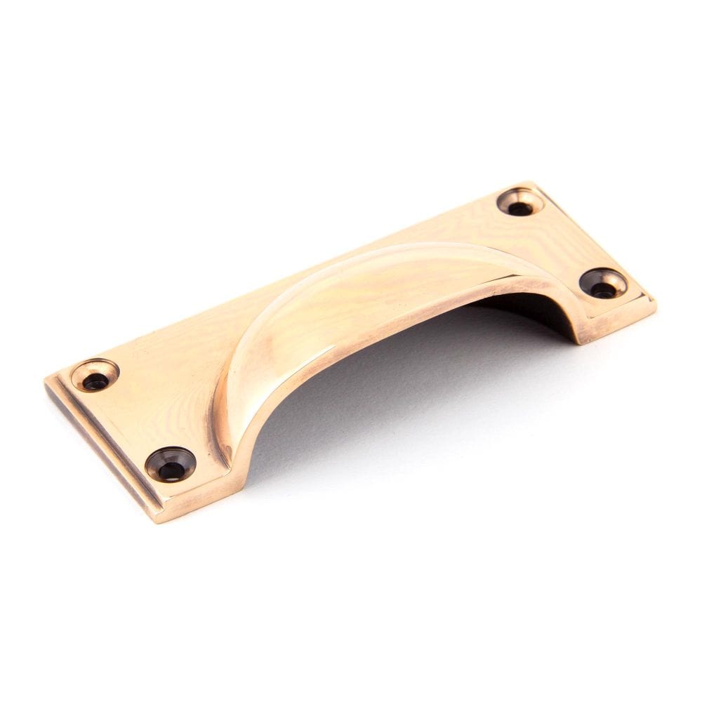 From The Anvil Cabinet Hardware Polished Bronze / Cabinet Cup Pulls From The Anvil - Polished Bronze Art Deco Drawer Pull