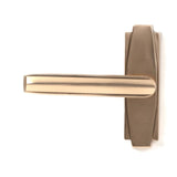 From The Anvil Door Furniture Polished Bronze / Round Rose From The Anvil - Polished Bronze Art Deco Lever on Rose Set