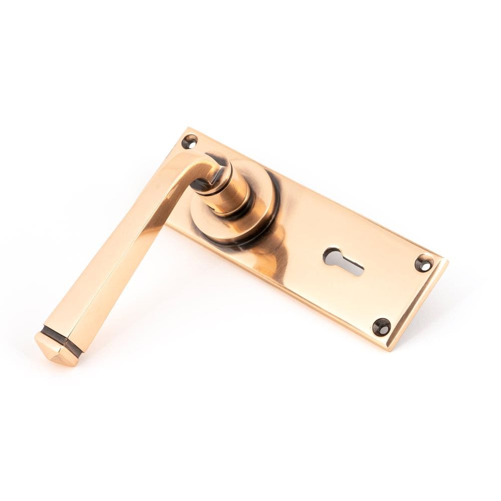 From The Anvil Door Furniture Polished Bronze / Std. Lock Handles From The Anvil - Polished Bronze Avon Lever Lock Set