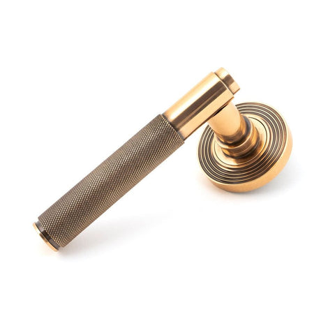 From The Anvil Door Furniture Polished Bronze / Round Rose From The Anvil - Polished Bronze Brompton Lever on Rose Set (Beehive) - Unsprung