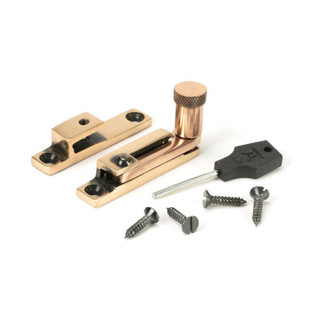 From The Anvil Window Furniture Polished Bronze / Sash Window Quadrant Fasteners / Yes From The Anvil - Polished Bronze Brompton Quadrant Fastener - Narrow