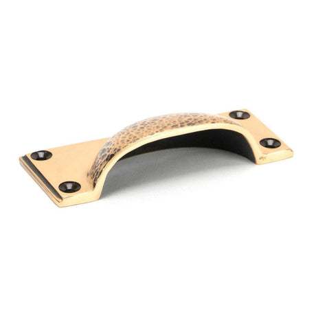 From The Anvil Cabinet Hardware Polished Bronze / Cabinet Cup Pulls From The Anvil - Polished Bronze Hammered Art Deco Drawer Pull