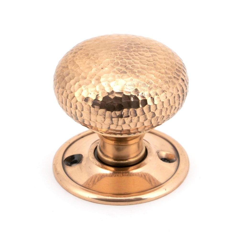 From The Anvil Door Furniture Polished Bronze / Mortice/Rim Knobs From The Anvil - Polished Bronze Hammered Mushroom Mortice/Rim Knob Set