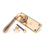 From The Anvil Door Furniture Polished Bronze / Bathroom Lock Handles From The Anvil - Polished Bronze Hammered Newbury Lever Bathroom Set