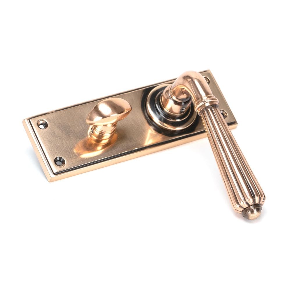From The Anvil Door Furniture Polished Bronze / Bathroom Lock Handles From The Anvil - Polished Bronze Hinton Lever Bathroom Set