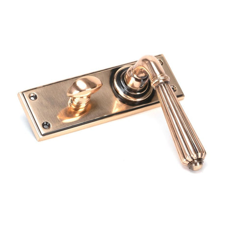 From The Anvil Door Furniture Polished Bronze / Bathroom Lock Handles From The Anvil - Polished Bronze Hinton Lever Bathroom Set