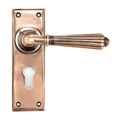 From The Anvil Door Furniture Polished Bronze / Euro Profile Lock Handles From The Anvil - Polished Bronze Hinton Lever Euro Lock Set