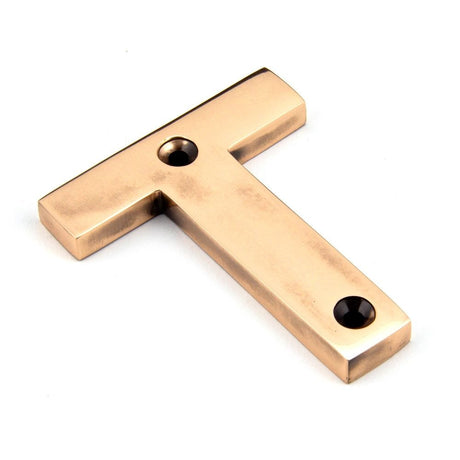 From The Anvil Door Furniture Polished Bronze / Letters / T From The Anvil - Polished Bronze Letter T