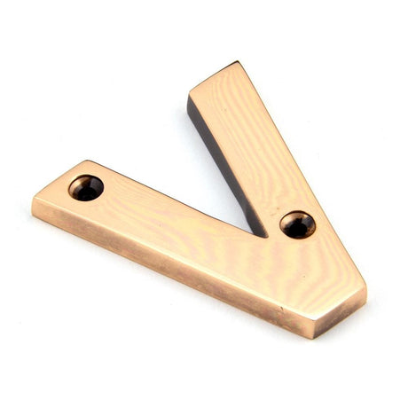 From The Anvil Door Furniture Polished Bronze / Letters / V From The Anvil - Polished Bronze Letter V