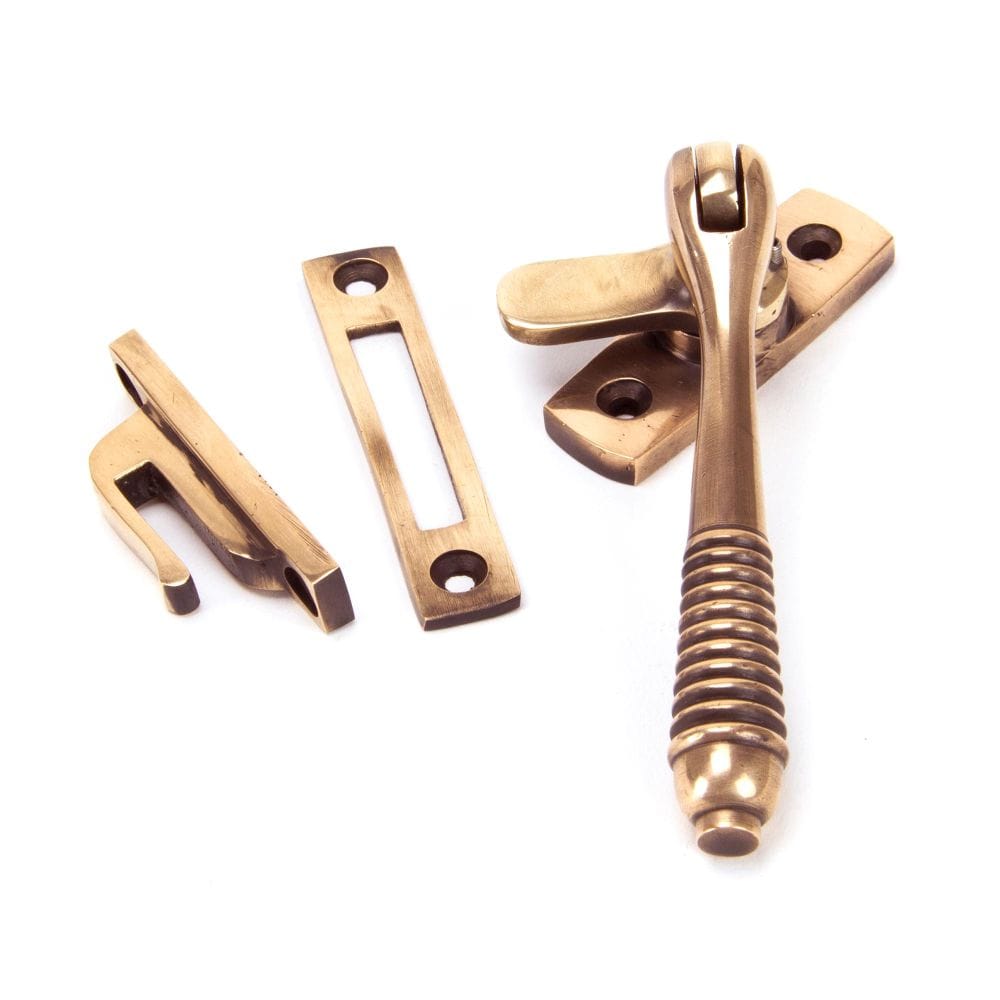 From The Anvil Window Furniture Polished Bronze / Yes / Mortice & Hook Place From The Anvil - Polished Bronze Locking Reeded Fastener