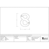 From The Anvil Door Furniture Polished Bronze / Numerals / 8 From The Anvil - Polished Bronze Numeral 8