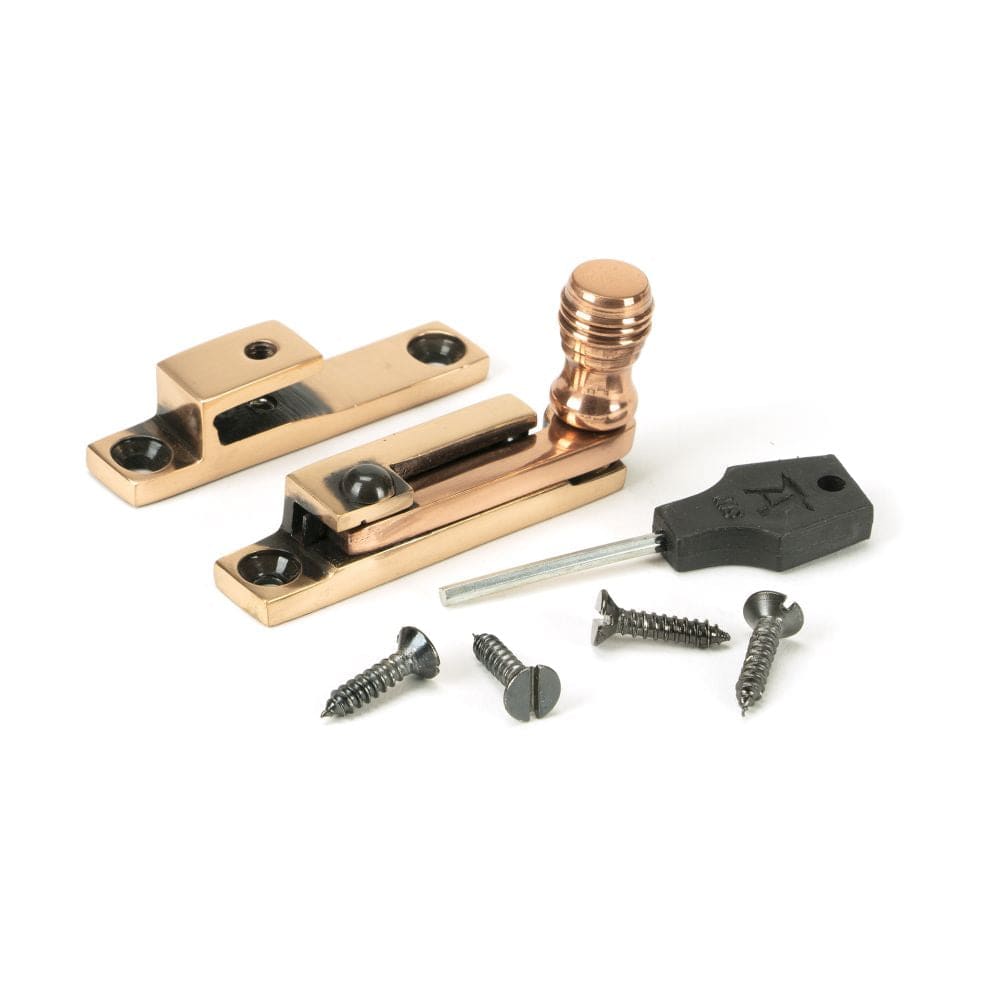 From The Anvil Window Furniture Polished Bronze / Sash Window Quadrant Fasteners / Yes From The Anvil - Polished Bronze Prestbury Quadrant Fastener - Narrow