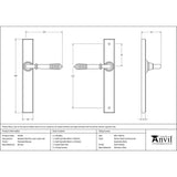 From The Anvil Door Furniture Polished Bronze / Multi Point Latch Set From The Anvil - Polished Bronze Reeded Slimline Lever Espag. Latch Set