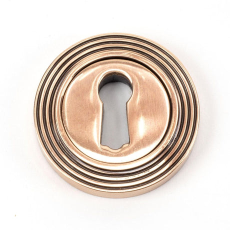 From The Anvil Door Furniture Polished Bronze / Mortice Key Profile Escutcheons From The Anvil - Polished Bronze Round Escutcheon (Beehive)