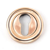 From The Anvil Door Furniture Polished Bronze / Euro Profile Escutcheons From The Anvil - Polished Bronze Round Euro Escutcheon (Art Deco)