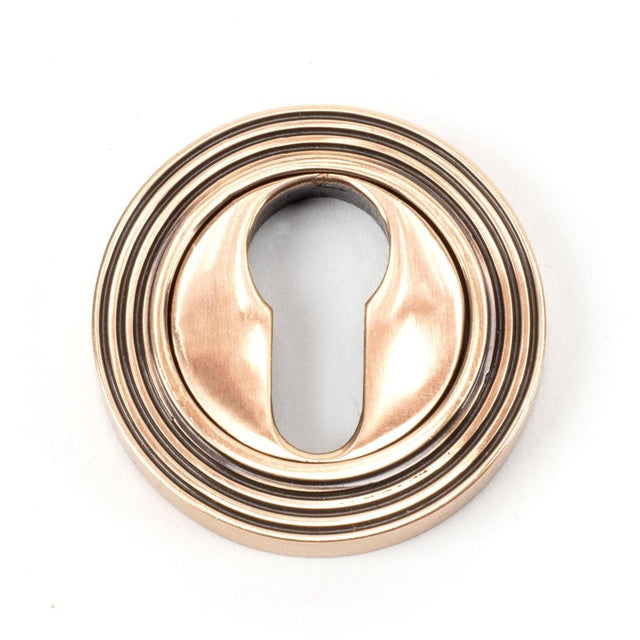 From The Anvil Door Furniture Polished Bronze / Euro Profile Escutcheons From The Anvil - Polished Bronze Round Euro Escutcheon (Beehive)
