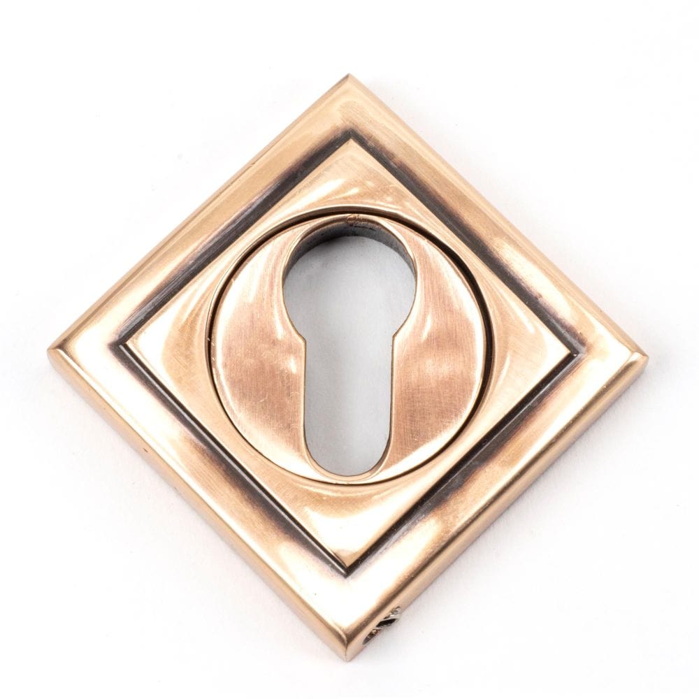 From The Anvil Door Furniture Polished Bronze / Euro Profile Escutcheons From The Anvil - Polished Bronze Round Euro Escutcheon (Square)