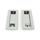 From The Anvil Door Furniture Polished Chrome / Rectangular Flush Pull (Privacy) / Rectangular From The Anvil - Polished Chrome 175mm Art Deco Rectangular Pull -Privacy Set