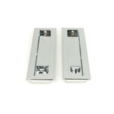 From The Anvil Door Furniture Polished Chrome / Rectangular Flush Pull (Privacy) / Rectangular From The Anvil - Polished Chrome 250mm Art Deco Rectangular Pull -Privacy Set