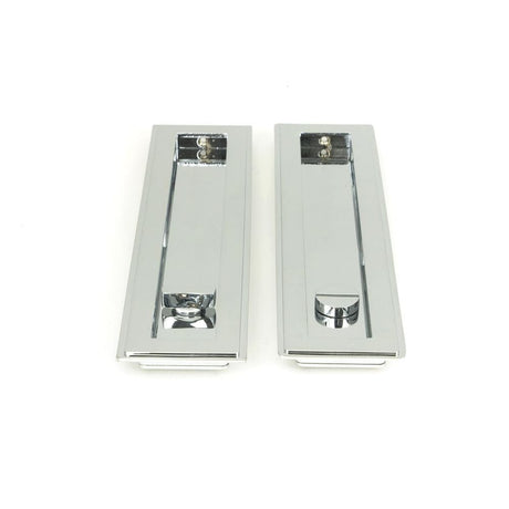 From The Anvil Door Furniture Polished Chrome / Rectangular Flush Pull (Privacy) / Rectangular From The Anvil - Polished Chrome 250mm Art Deco Rectangular Pull -Privacy Set