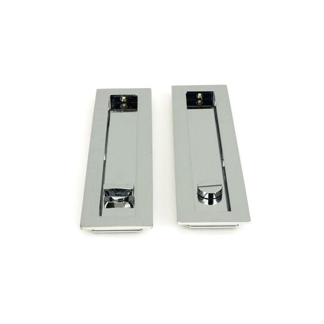 From The Anvil Door Furniture Polished Chrome / Rectangular Flush Pull (Privacy) / Rectangular From The Anvil - Polished Chrome 250mm Plain Rectangular Pull - Privacy Set