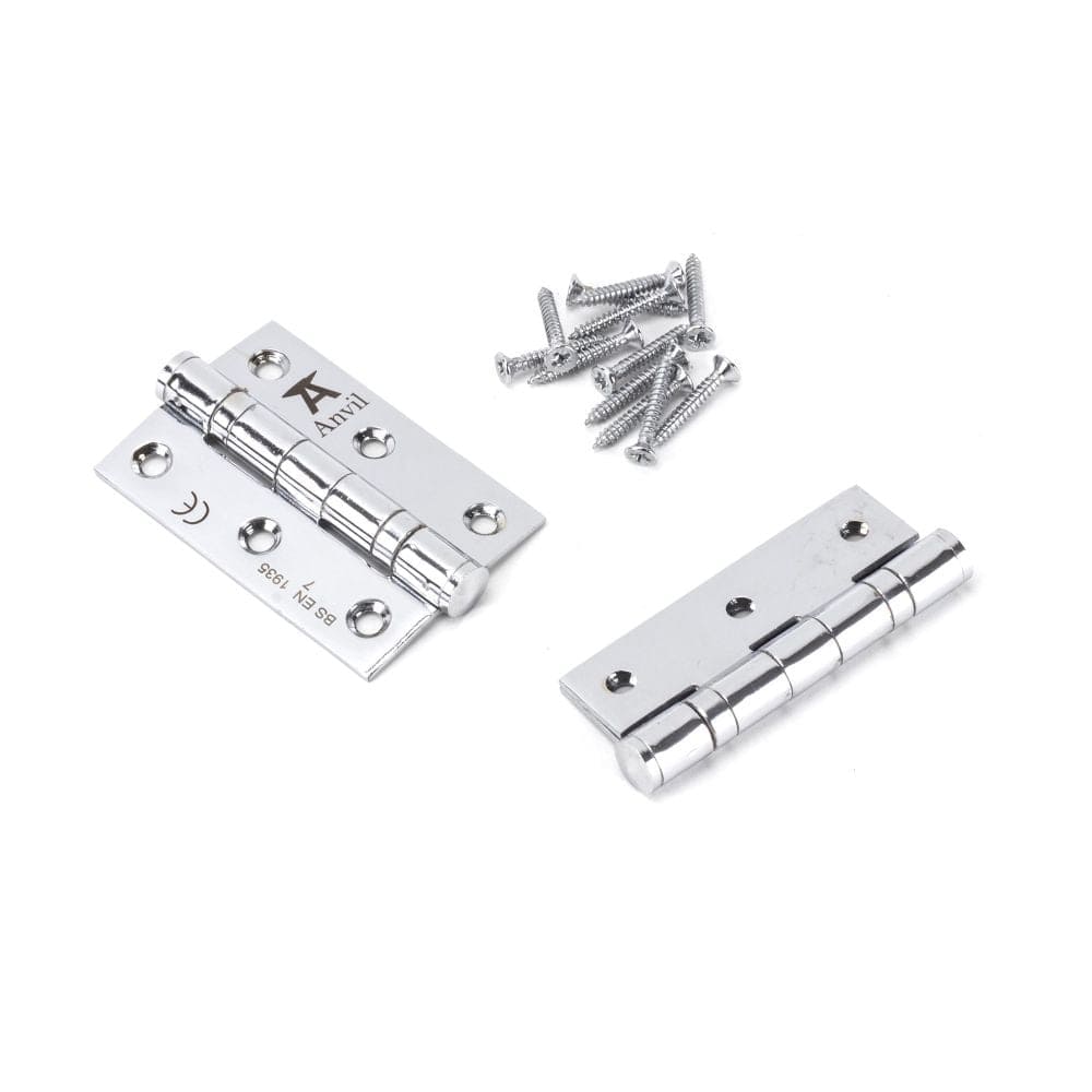 From The Anvil Hinges Polished Chrome / Ball Bearing Hinges / 3" (76mm) From The Anvil - Polished Chrome 3" Ball Bearing Butt Hinge (pair) ss