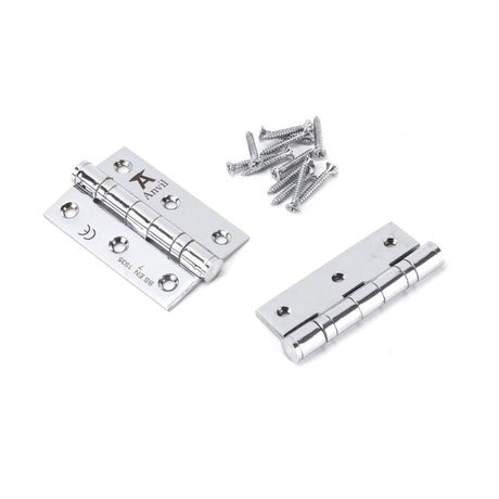From The Anvil Hinges Polished Chrome / Ball Bearing Hinges / 3" (76mm) From The Anvil - Polished Chrome 3" Ball Bearing Butt Hinge (pair) ss