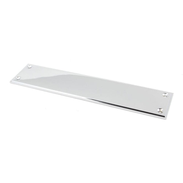 From The Anvil Door Furniture Polished Chrome / Finger Plates / 300 x 65mm From The Anvil - Polished Chrome 300mm Art Deco Fingerplate