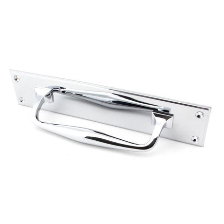 From The Anvil Door Furniture Polished Chrome / Pull Handle (Backplate) From The Anvil - Polished Chrome 300mm Art Deco Pull Handle on Backplate
