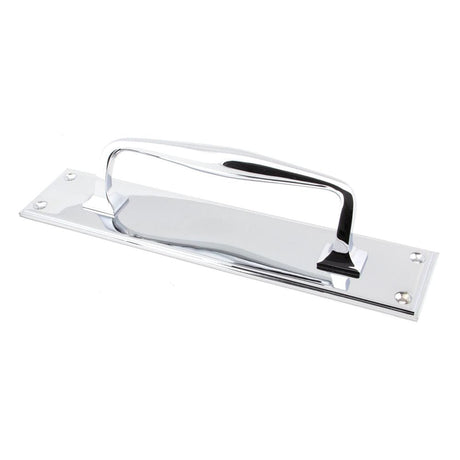 From The Anvil Door Furniture Polished Chrome / Pull Handle (Backplate) From The Anvil - Polished Chrome 300mm Art Deco Pull Handle on Backplate