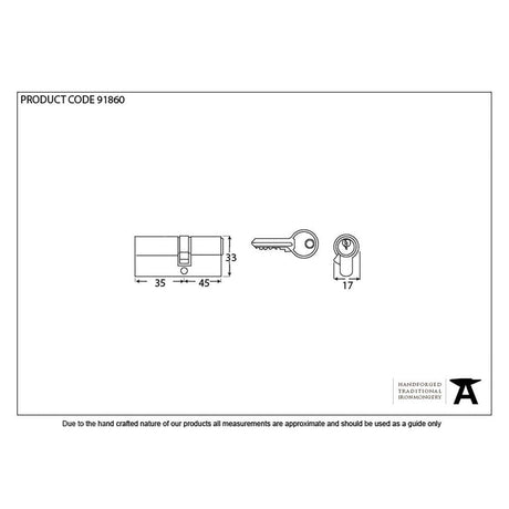From The Anvil Locks & Latches Polished Chrome / Euro Double Cylinders / 35 x 45mm From The Anvil - Polished Chrome 35/45 Euro Cylinder