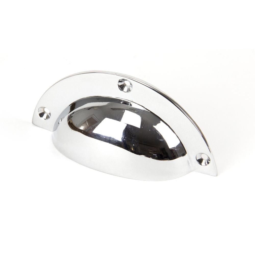 From The Anvil Cabinet Hardware Polished Chrome / Cabinet Cup Pulls From The Anvil - Polished Chrome 4" Plain Drawer Pull