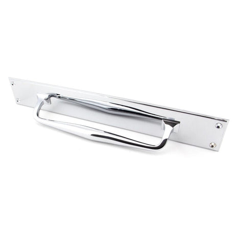 From The Anvil Door Furniture Polished Chrome / Pull Handle (Backplate) From The Anvil - Polished Chrome 425mm Art Deco Pull Handle on Backplate