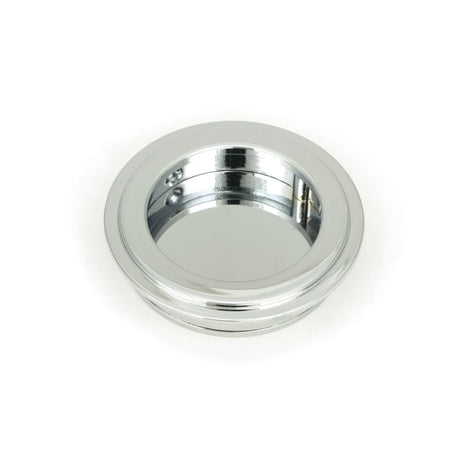 From The Anvil Door Furniture Polished Chrome / Flush Handle / Round From The Anvil - Polished Chrome 60mm Art Deco Round Pull