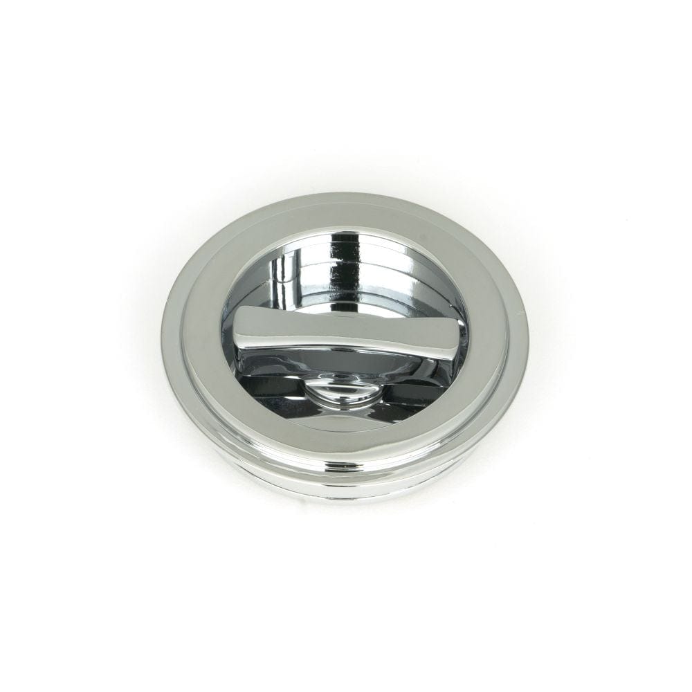 From The Anvil Door Furniture Polished Chrome / Round Flush Pull (Privacy) / Round From The Anvil - Polished Chrome 60mm Art Deco Round Pull - Privacy Set