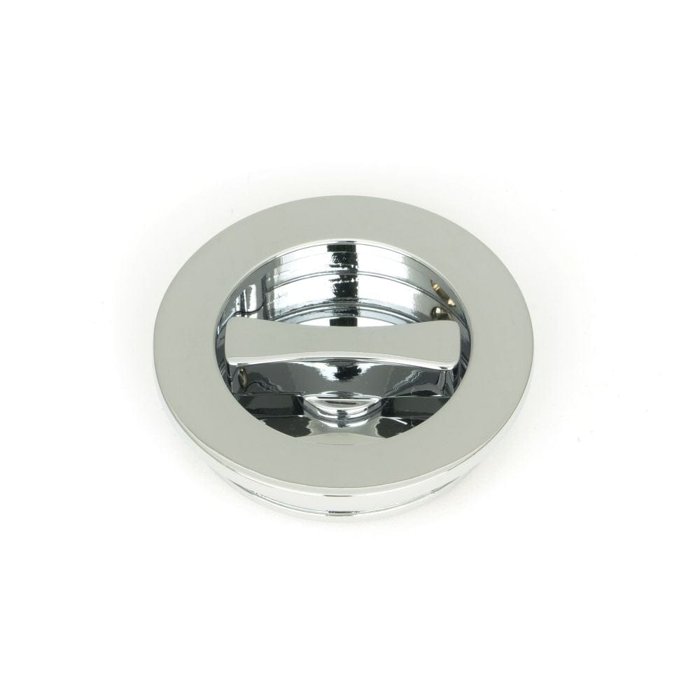 From The Anvil Door Furniture Polished Chrome / Round Flush Pull (Privacy) / Round From The Anvil - Polished Chrome 60mm Plain Round Pull - Privacy Set