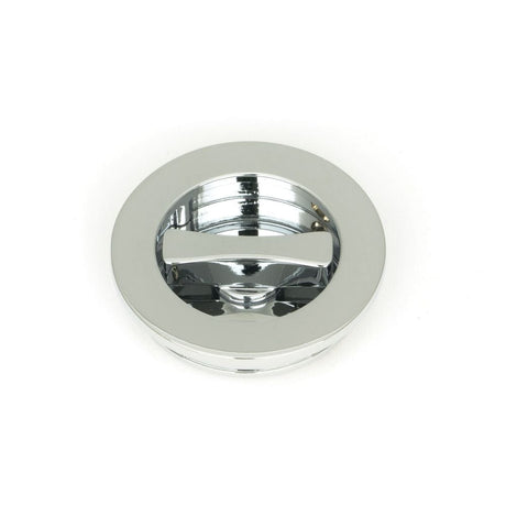 From The Anvil Door Furniture Polished Chrome / Round Flush Pull (Privacy) / Round From The Anvil - Polished Chrome 60mm Plain Round Pull - Privacy Set