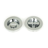 From The Anvil Door Furniture Polished Chrome / Round Flush Pull (Privacy) / Round From The Anvil - Polished Chrome 60mm Plain Round Pull - Privacy Set