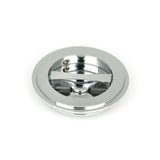 From The Anvil Door Furniture Polished Chrome / Round Flush Pull (Privacy) / Round From The Anvil - Polished Chrome 75mm Art Deco Round Pull - Privacy Set