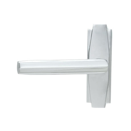 From The Anvil Door Furniture Polished Chrome / Round Rose From The Anvil - Polished Chrome Art Deco Lever on Rose Set