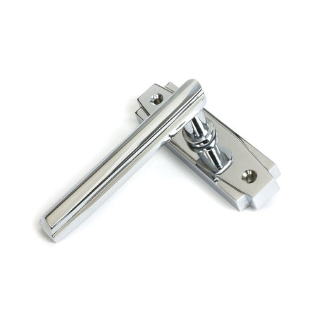 From The Anvil Door Furniture Polished Chrome / Round Rose From The Anvil - Polished Chrome Art Deco Lever on Rose Set